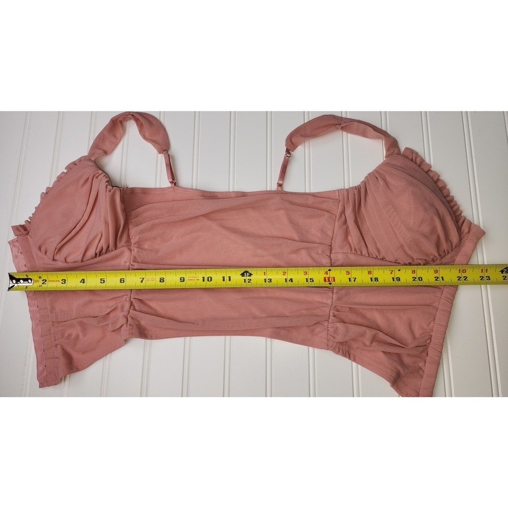 Windsor Ruched Mesh Corset Top Women XS Coquette Bustier Hook Front - Picture 7 of 8